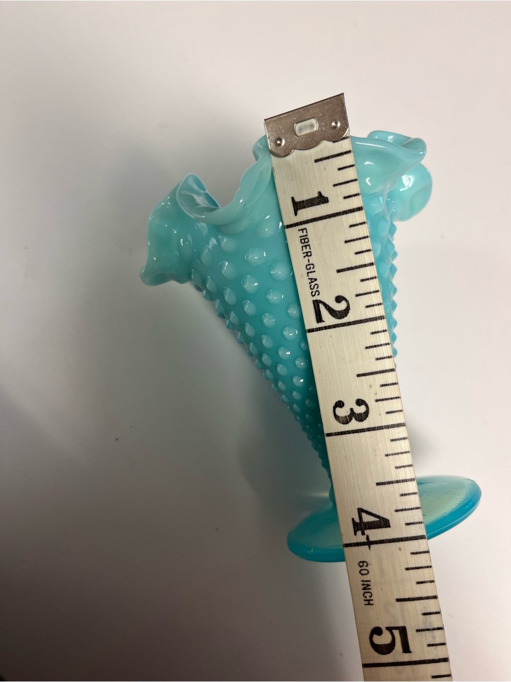 Fenton Turquoise milk glass trumpet base - Picture 6 of 8